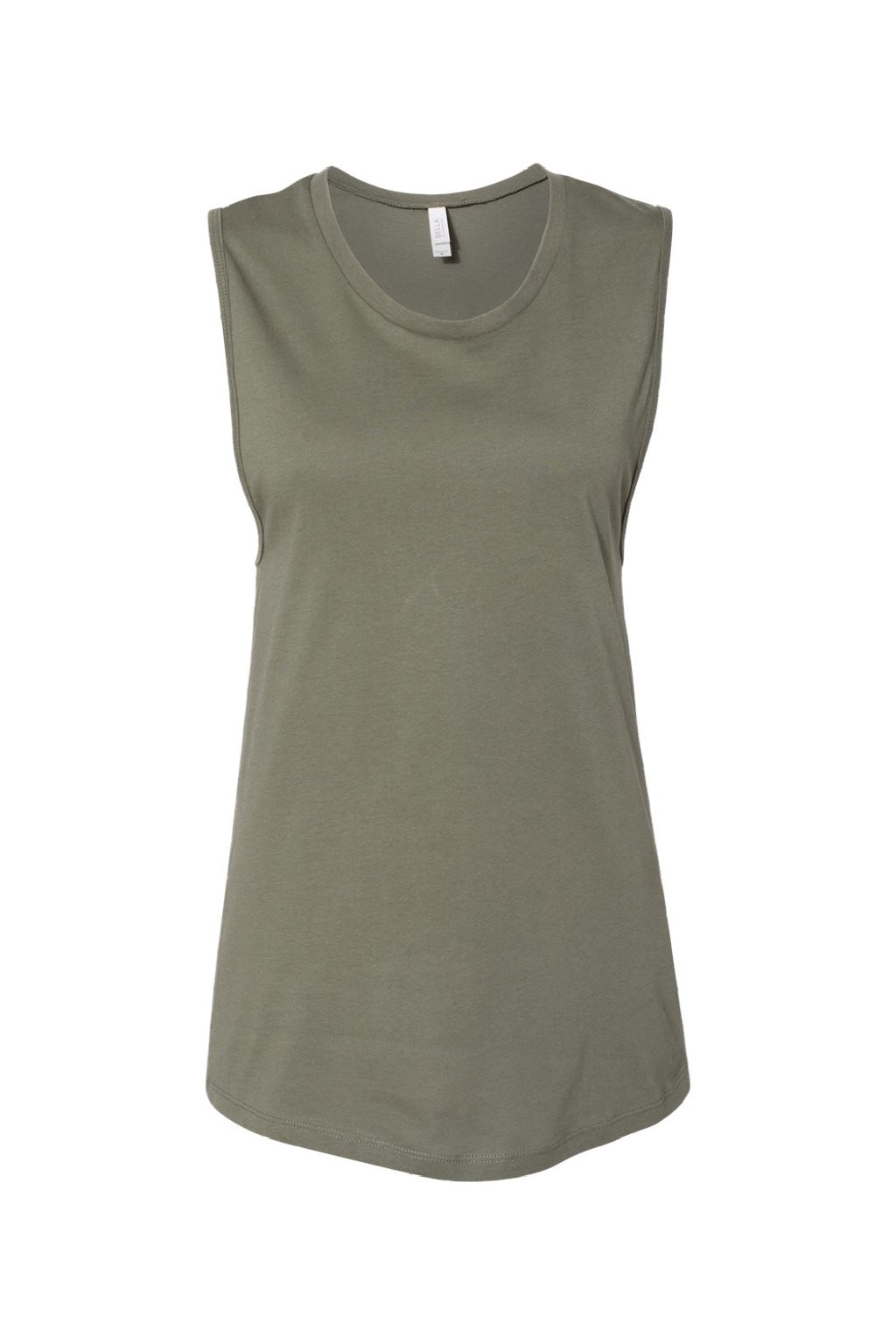 Bella + Canvas BC6003/6003 Womens Jersey Muscle Tank Top Military Green Flat Front