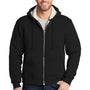 CornerStone Mens Water Resistant Fleece Full Zip Hooded Sweatshirt Hoodie w/ Pockets - Black