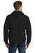 CornerStone CS625 Mens Water Resistant Fleece Full Zip Hooded Sweatshirt Hoodie w/ Pockets Black Model Back