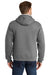 CornerStone CS625 Mens Water Resistant Fleece Full Zip Hooded Sweatshirt Hoodie w/ Pockets Grey Model Back