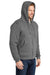 CornerStone CS625 Mens Water Resistant Fleece Full Zip Hooded Sweatshirt Hoodie w/ Pockets Grey Model 3q