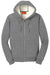 CornerStone CS625 Mens Water Resistant Fleece Full Zip Hooded Sweatshirt Hoodie w/ Pockets Grey Flat Front