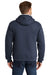 CornerStone CS625 Mens Water Resistant Fleece Full Zip Hooded Sweatshirt Hoodie w/ Pockets Navy Blue Model Back