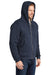 CornerStone CS625 Mens Water Resistant Fleece Full Zip Hooded Sweatshirt Hoodie w/ Pockets Navy Blue Model 3q