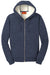 CornerStone CS625 Mens Water Resistant Fleece Full Zip Hooded Sweatshirt Hoodie w/ Pockets Navy Blue Flat Front