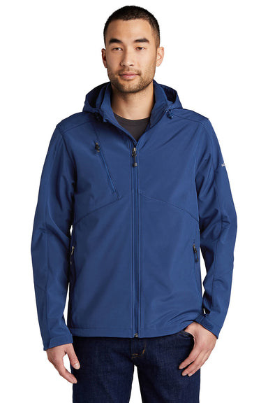 Eddie Bauer EB536 Mens Water Resistant Full Zip Hooded Jacket Admiral Blue Model Front