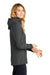 Eddie Bauer EB537 Womens Water Resistant Full Zip Hooded Jacket Steel Grey Model Side