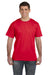 LAT 6901 Mens Fine Jersey Short Sleeve Crewneck T-Shirt Red Model Front