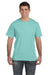 LAT 6901 Mens Fine Jersey Short Sleeve Crewneck T-Shirt Chill Blue Model Front