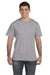 LAT 6901 Mens Fine Jersey Short Sleeve Crewneck T-Shirt Heather Grey Model Front