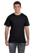 LAT 6901 Mens Fine Jersey Short Sleeve Crewneck T-Shirt Black Model Front