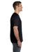LAT 6901 Mens Fine Jersey Short Sleeve Crewneck T-Shirt Black Model Side