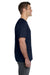 LAT 6901 Mens Fine Jersey Short Sleeve Crewneck T-Shirt Navy Blue Model Side