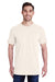 LAT 6901 Mens Fine Jersey Short Sleeve Crewneck T-Shirt Heather Natural Model Front