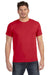 LAT 6901 Mens Fine Jersey Short Sleeve Crewneck T-Shirt Vintage Red Model Front