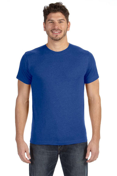 LAT 6901 Mens Fine Jersey Short Sleeve Crewneck T-Shirt Vintage Royal Blue Model Front