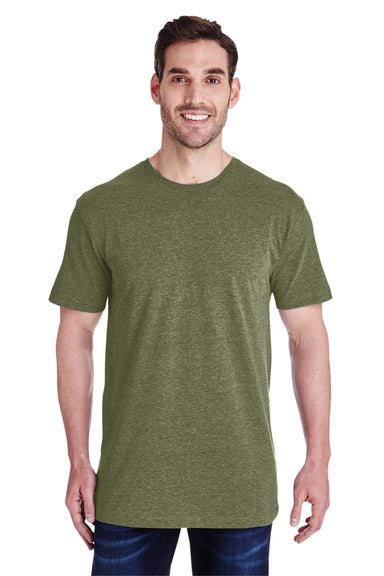 LAT 6901 Mens Fine Jersey Short Sleeve Crewneck T-Shirt Military Green Model Front