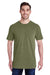 LAT 6901 Mens Fine Jersey Short Sleeve Crewneck T-Shirt Military Green Model Front
