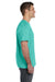 LAT 6901 Mens Fine Jersey Short Sleeve Crewneck T-Shirt Caribbean Blue Model Side