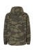 Independent Trading Company EXP94NAW Mens 1/4 Zip Waterproof Hooded Anorak Jacket Forest Green Camo Flat Back