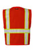 Kishigo B100-111 Mens EV Series Enhanced Visibility Multi Pocket Mesh Vest Red/Lime Green Flat Back
