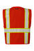 Kishigo B100-111 Unisex EV Series Enhanced Visibility Multi Pocket Mesh Vest Red/Lime Green Flat Back
