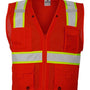 Kishigo Unisex EV Series Enhanced Visibility Multi Pocket Mesh Vest - Red/Lime Green