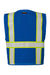 Kishigo B100-111 Unisex EV Series Enhanced Visibility Multi Pocket Mesh Vest Royal Blue/Lime Green Flat Back