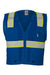 Kishigo B100-111 Unisex EV Series Enhanced Visibility Multi Pocket Mesh Vest Royal Blue/Lime Green Flat Front