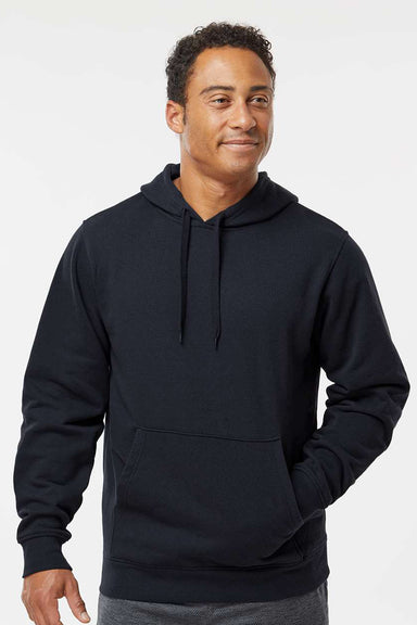 Augusta Sportswear 5414 Mens Fleece Hooded Sweatshirt Hoodie Black Model Front