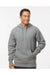 Augusta Sportswear 5414 Mens Fleece Hooded Sweatshirt Hoodie Heather Charcoal Grey Model Front