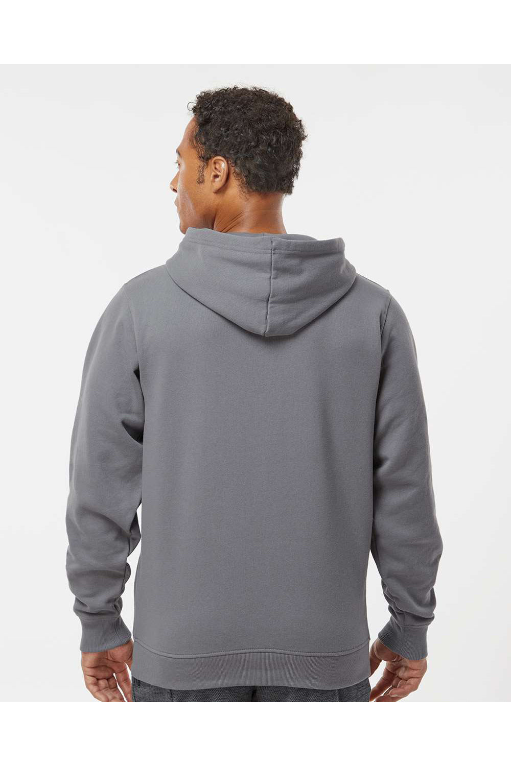Augusta Sportswear 5414 Mens Fleece Hooded Sweatshirt Hoodie Graphite Grey Model Back