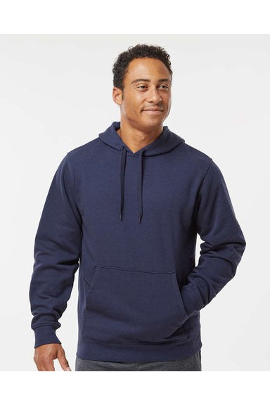 Augusta Sportswear 5414 Mens Fleece Hooded Sweatshirt Hoodie Navy Blue Model Front