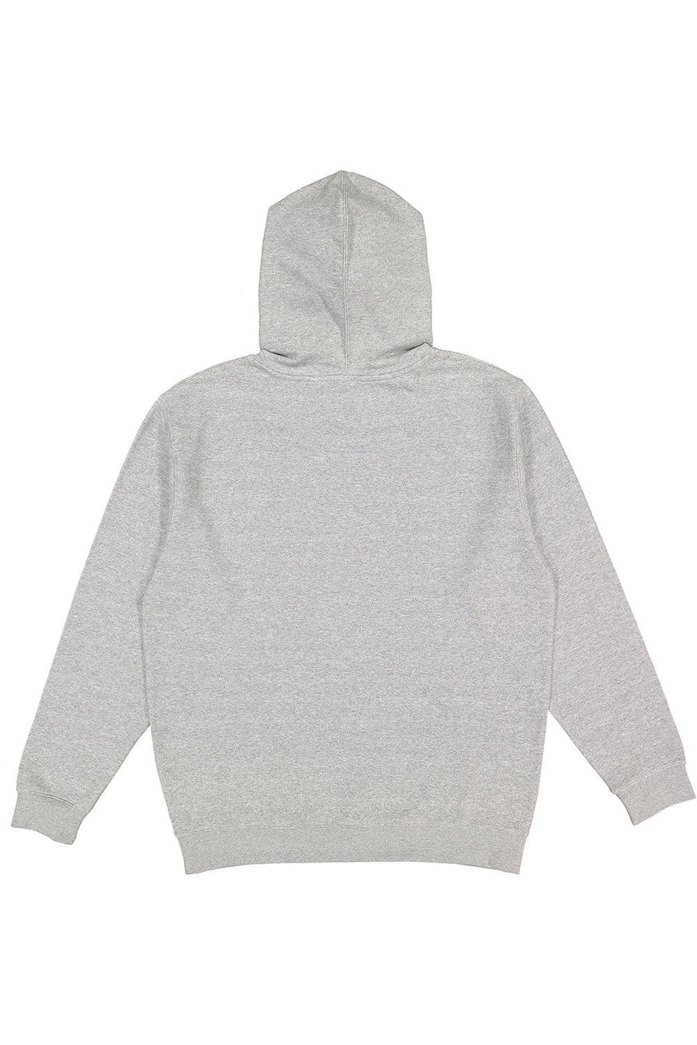 LAT 6926 Mens Elevated Fleece Basic Hooded Sweatshirt Hoodie w/ Pouch Pocket Heather Grey Flat Back