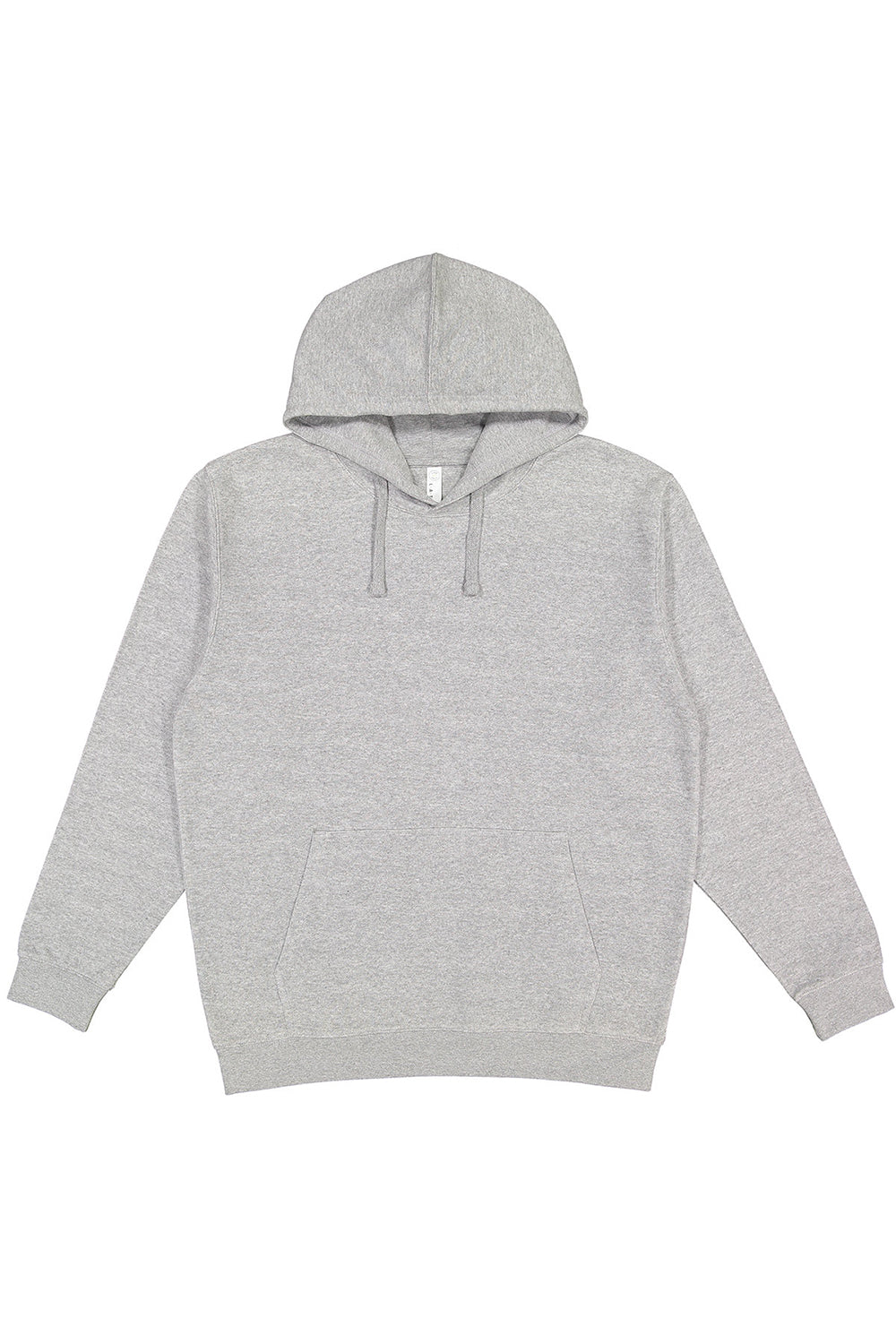LAT 6926 Mens Elevated Fleece Basic Hooded Sweatshirt Hoodie w/ Pouch Pocket Heather Grey Flat Front
