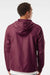 Independent Trading Company EXP54LWZ Mens Water Resistant Full Zip Windbreaker Hooded Jacket Maroon Model Back