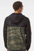 Independent Trading Company EXP54LWZ Mens Water Resistant Full Zip Windbreaker Hooded Jacket Black/Forest Green Camo Model Back