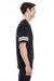 LAT 6937 Mens Fine Jersey Short Sleeve Crewneck T-Shirt Black/White Model Side