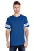 LAT 6937 Mens Fine Jersey Short Sleeve Crewneck T-Shirt Vintage Royal Blue/White Model Front