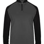 Badger Mens Ultimate SoftLock Moisture Wicking 1/4 Zip Sweatshirt - Graphite Grey/Black - NEW