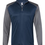 Badger Mens Ultimate SoftLock Moisture Wicking 1/4 Zip Sweatshirt - Navy Blue/Graphite - NEW