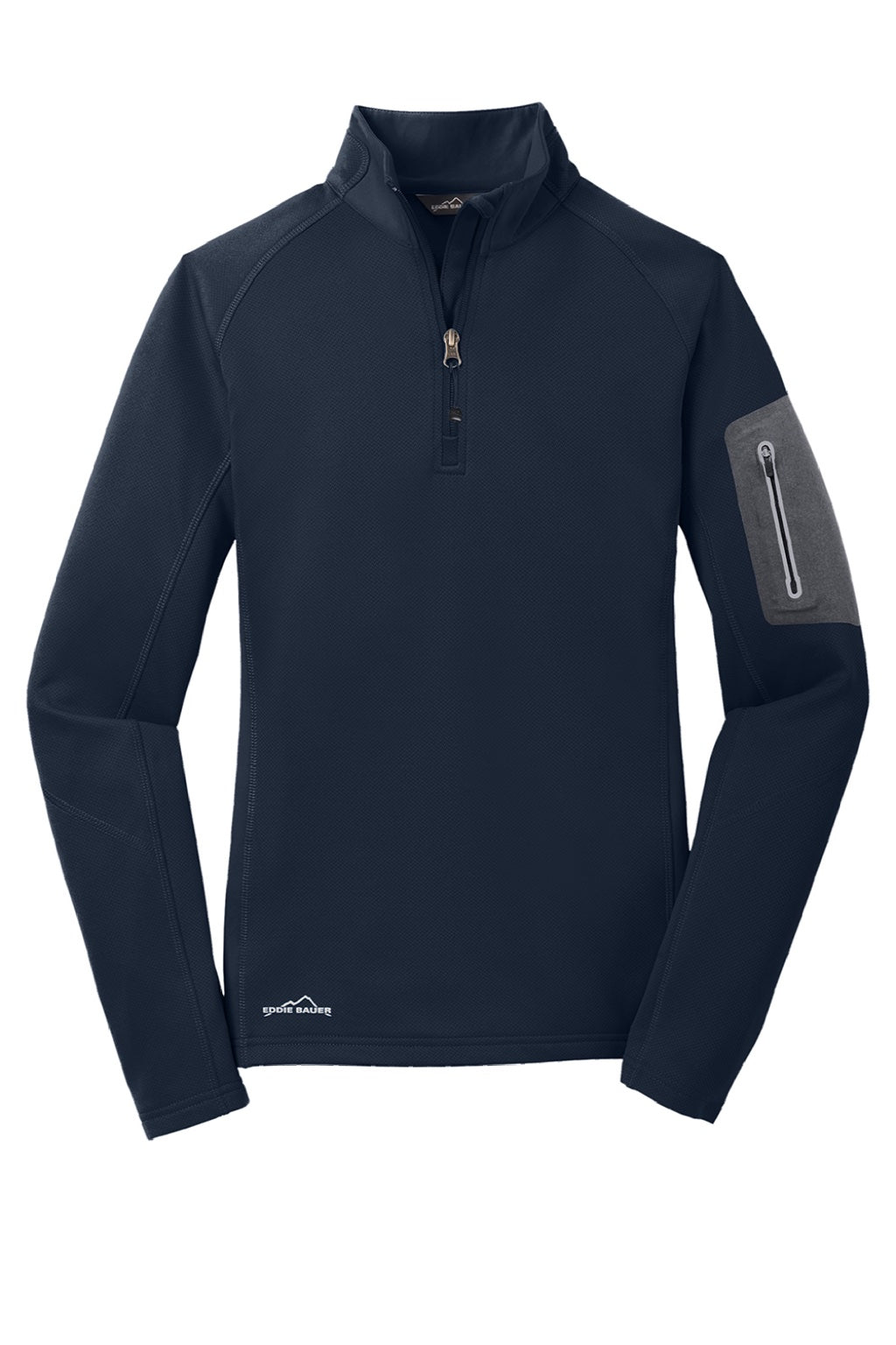 Eddie Bauer EB235 Womens Performance Fleece 1/4 Zip Sweatshirt w/ Pocket River Navy Blue Flat Front