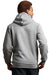 Russell Athletic 695HBM Mens Dri-Power Moisture Wicking Hooded Sweatshirt Hoodie w/ Pouch Pocket Oxford Grey Model Back