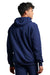 Russell Athletic 695HBM Mens Dri-Power Moisture Wicking Hooded Sweatshirt Hoodie w/ Pouch Pocket Navy Blue Model Back