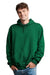 Russell Athletic 695HBM Mens Dri-Power Moisture Wicking Hooded Sweatshirt Hoodie w/ Pouch Pocket Dark Green Model Front