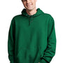 Russell Athletic Mens Dri-Power Moisture Wicking Hooded Sweatshirt Hoodie w/ Pouch Pocket - Dark Green