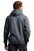 Russell Athletic 695HBM Mens Dri-Power Moisture Wicking Hooded Sweatshirt Hoodie w/ Pouch Pocket Heather Black Model Back