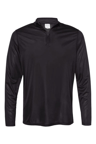 Augusta Sportswear 2785 Mens Attain Performance Moisture Wicking 1/4 Zip Sweatshirt Black Flat Front