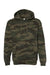 Independent Trading Company IND4000 Mens Hooded Sweatshirt Hoodie w/ Pouch Pocket Forest Green Camo Flat Front
