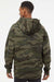 Independent Trading Company IND4000 Mens Hooded Sweatshirt Hoodie w/ Pouch Pocket Forest Green Camo Model Back